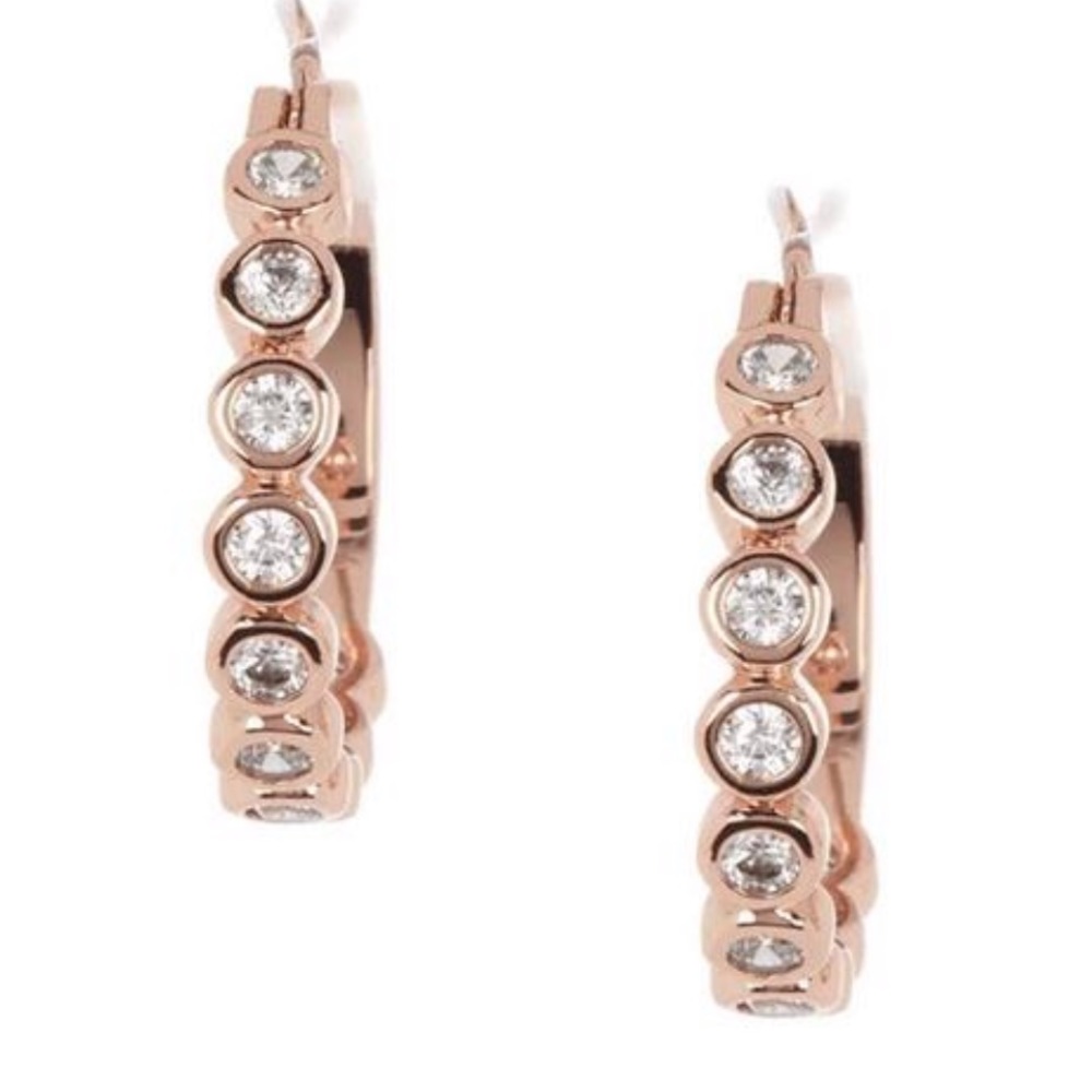 NWT KATE SPADE ♠️ FULL CIRCLE HUGGIES IN ROSE GOLD - Picture 7 of 8